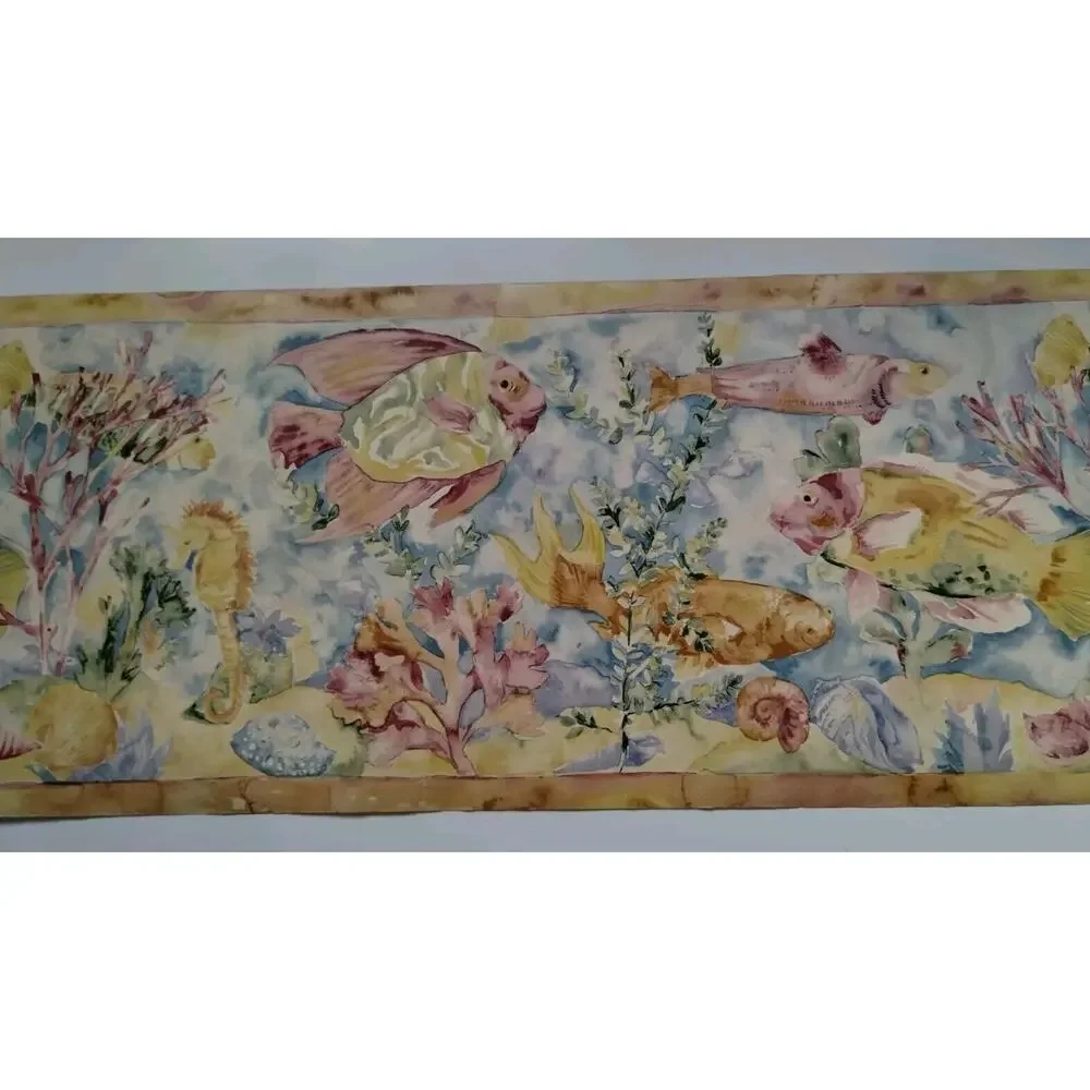 Wall quest Pre-pasted Wall Border - Fish Seahorse Ocean Nautical - 5 yds